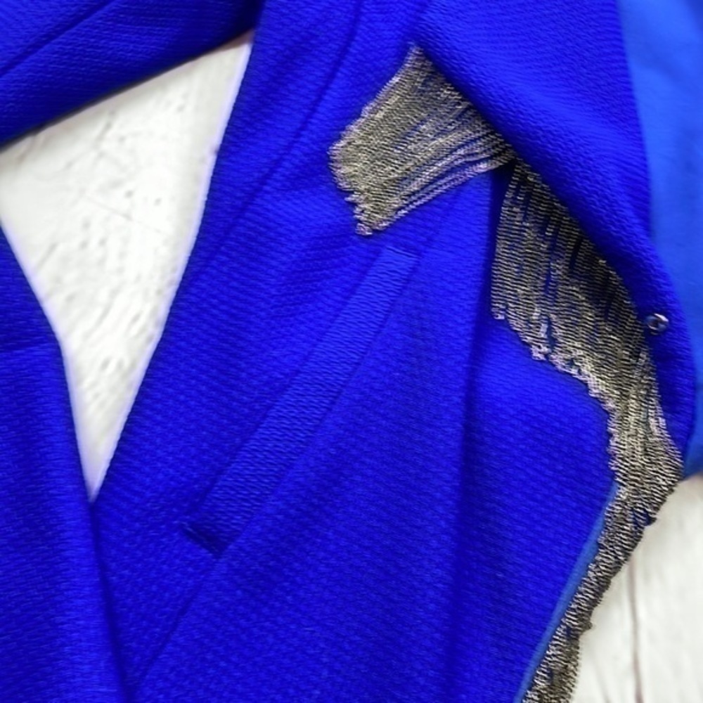 NWT Royal blue blazer with gray chain fringe small One Monarchy - Picture 5 of 8